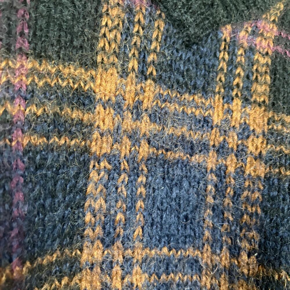 Vintage Paul Harris Mohair Blend Plaid Sweater M Dark Academia Fall Photos - Picture 5 of 10